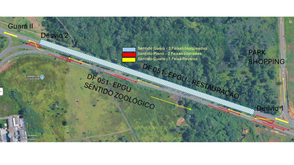Capa da notícia: Recuperação asfáltica da EPGU terá início neste sábado (19), com mudanças no trânsito